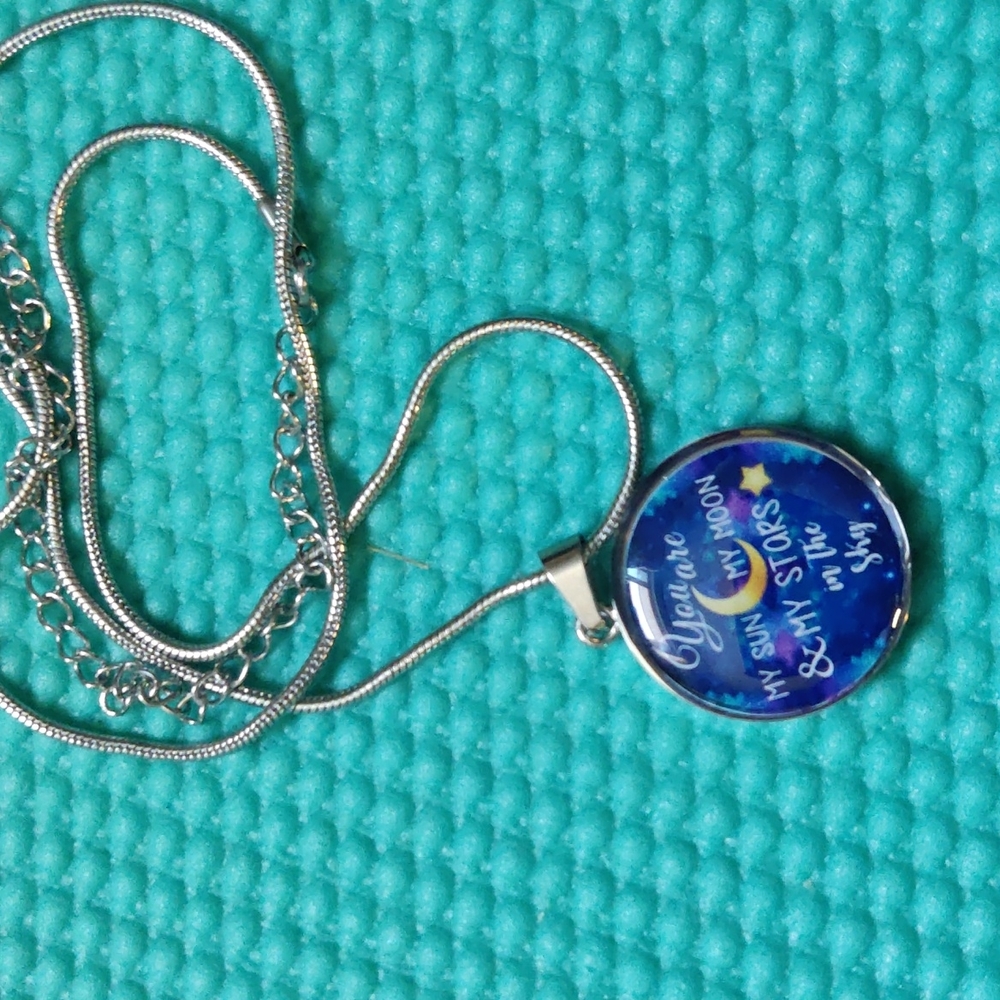 Necklace With Chain - you are my sun my moon and my stars in the sky quote - Picture 4 of 6